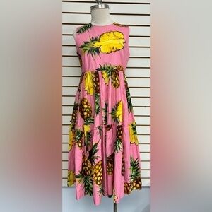 Dolce & Gabbana Pineapple Dress - 100% Cotton - Size 44 (Italy) Designer